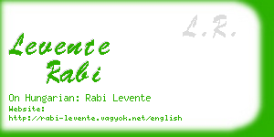 levente rabi business card
